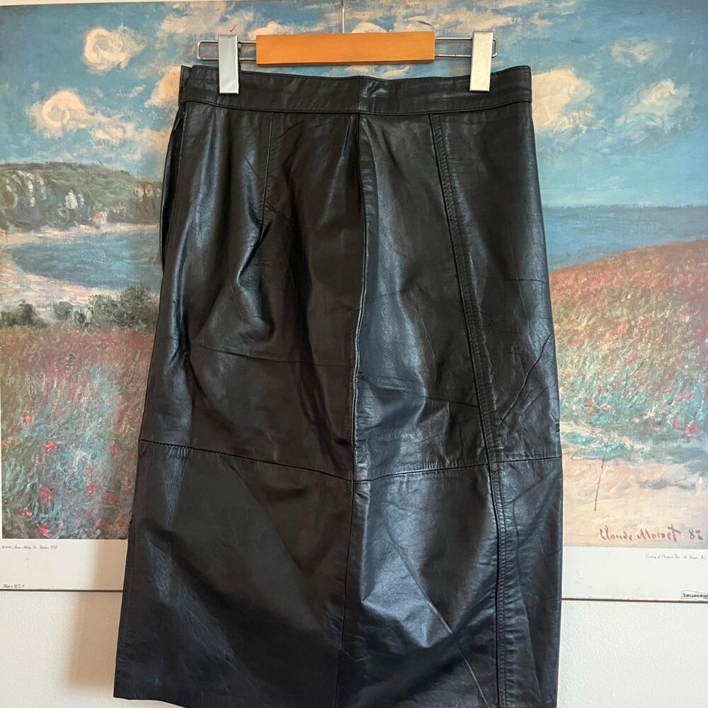 1980's Arlando Leather Pencil Skirt